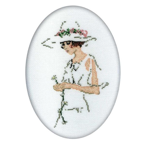 RTO counted Cross Stitch Kit "Lady in White" R291, 11x15 cm, DIY