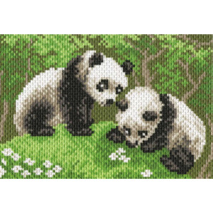 CdA Cross Stitch stamped Aida "Pandas" PA0516,...