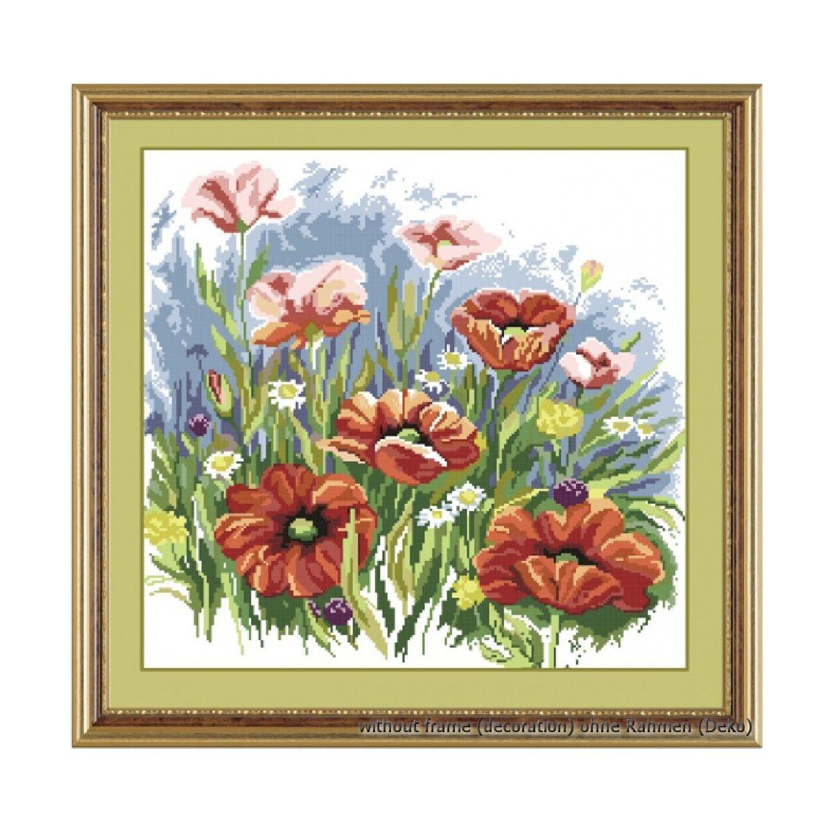 Oven counted cross stitch kit "Red poppies",...
