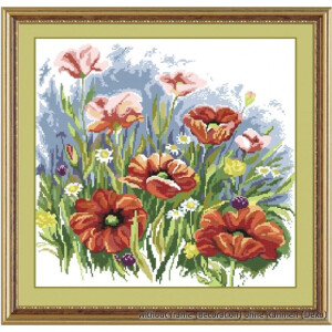 Oven counted cross stitch kit "Red poppies",...