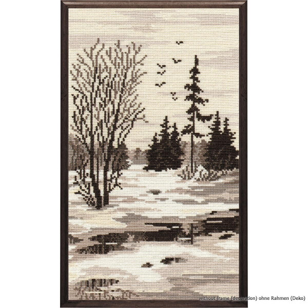 Oven counted cross stitch kit "Spring Triptych II", 32x18cm, DIY