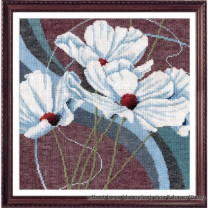 Oven counted cross stitch kit "White anemones",...