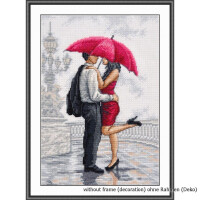 Oven counted cross stitch kit "In rain", 20x30cm, DIY