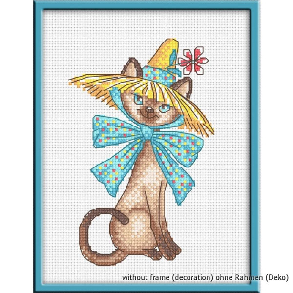 Oven counted cross stitch kit "Straw hat", 16x10cm, DIY