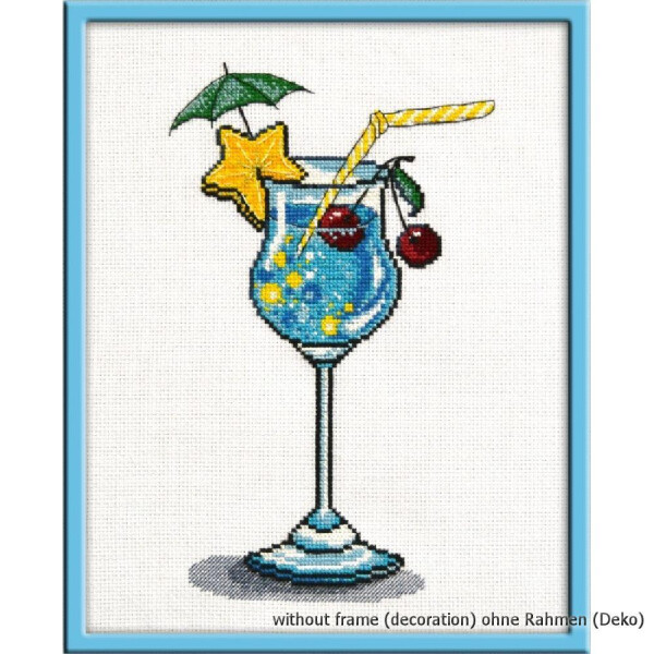 Oven counted cross stitch kit "Blue Lagoon", 16x25cm, DIY