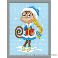 Oven counted cross stitch kit "Snow  girl", 22x16cm, DIY