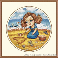 Oven counted cross stitch kit "Alice at sea", 20x20cm, DIY