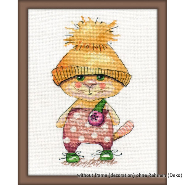 Oven counted cross stitch kit "Red Cat", 12x21cm, DIY