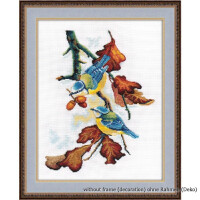 Oven counted cross stitch kit "Blue Tit", 26x33cm, DIY