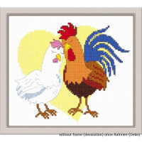 Oven counted cross stitch kit "Chicken happiness", 15x13cm, DIY