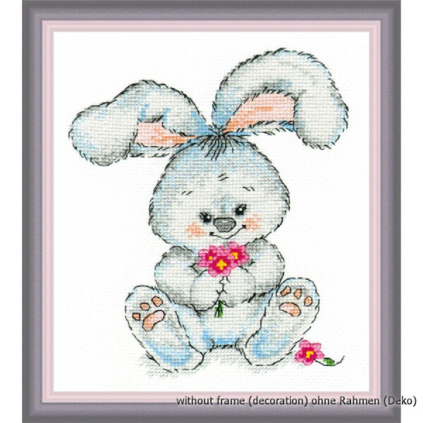 Oven counted cross stitch kit "Bunnies", 13x15cm, DIY