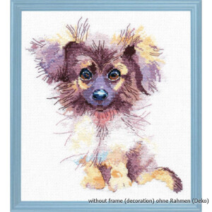 Oven counted cross stitch kit "A fluppy puppy",...