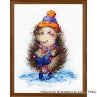Oven counted cross stitch kit "Fairytales of a hedgehog", 15x20cm, DIY