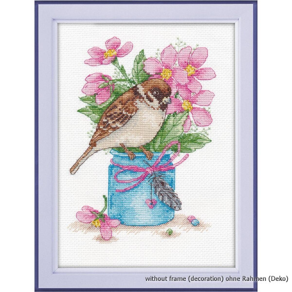 Oven counted cross stitch kit "Hello Spring ", 15x21cm, DIY