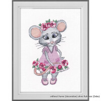 Oven counted cross stitch kit "Little mouse", 13x20cm, DIY