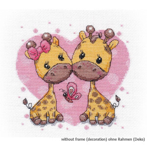 Oven Set punto croce "Giraffe in love", motivo...