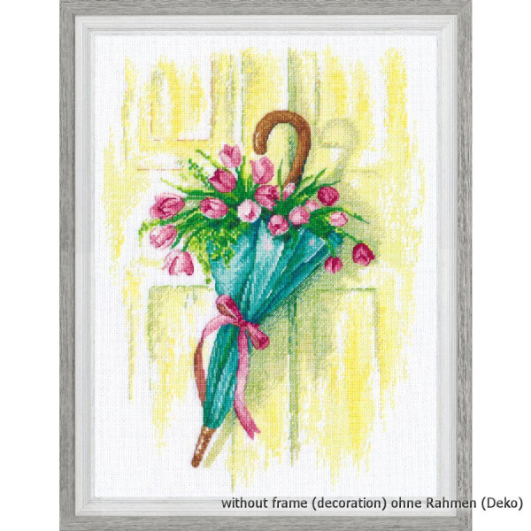 Oven counted cross stitch kit "Flower Message", 21x31cm, DIY