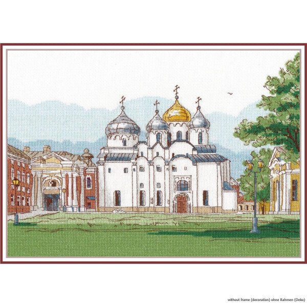 Oven Set punto croce "Cattedrale di Santa Sofia Weliki Nowgorod", schema di conteggio, 29x21cm