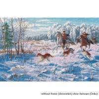 Oven counted cross stitch kit "Winter hunting", 38x27cm, DIY