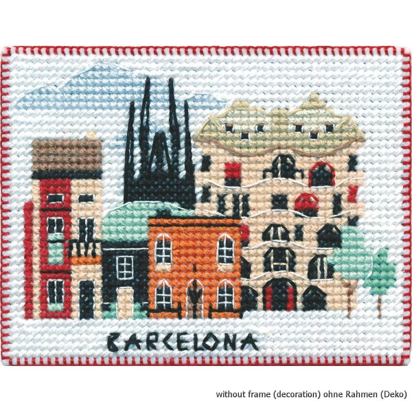 Oven counted cross stitch kit "Magnet. Barcelona", 9x7cm, DIY