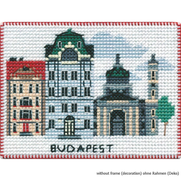 Oven counted cross stitch kit "Magnet. Budapest", 10x7cm, DIY