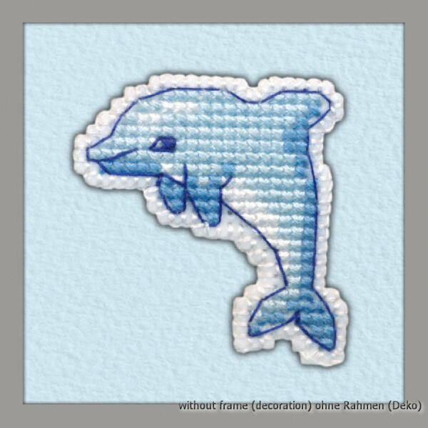 Oven counted cross stitch kit "Badge. dolphin", 4,2x4,2cm, DIY