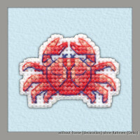 Oven counted cross stitch kit "Badge. crab", 4,5x3,3cm, DIY