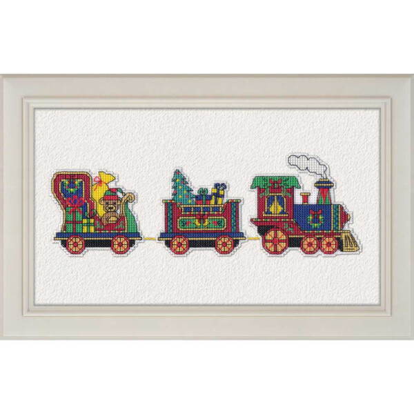 Oven counted cross stitch kit "Magnet. Christmas train", 9,8x7,7cm, DIY