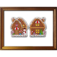 Ensemble de points de croix au four "Boule de Noël". Maison en pain dépices", modèle de comptage, 7,6x8,3cm