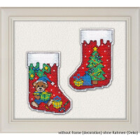 Oven counted cross stitch kit "Christmas bauble. Stocking", 6,7x9cm, DIY