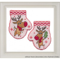 Oven counted cross stitch kit "Christmas bauble. Mitten Deer", 7,5x9,3cm, DIY