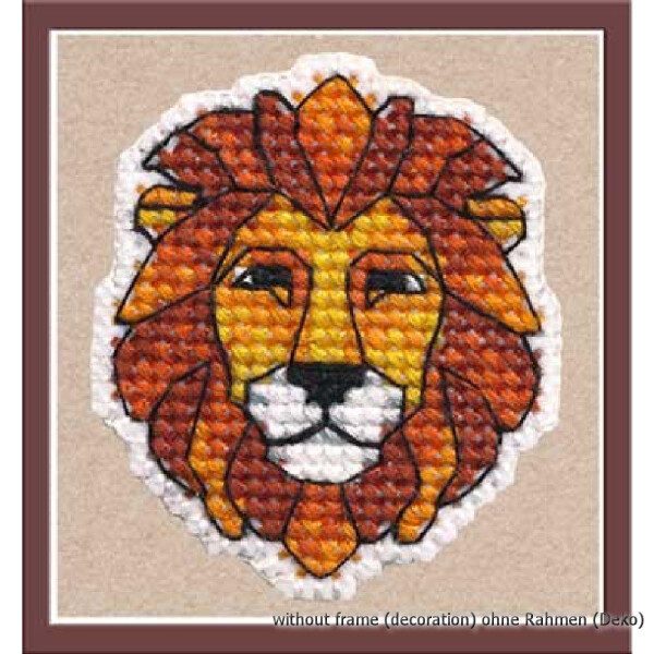 Ensemble de points de croix au four "Emblème. Lions", modèle de comptage, 4,7x5,5cm