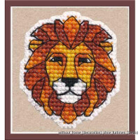 Oven counted cross stitch kit "Badge. Lion", 4,7x5,5cm, DIY