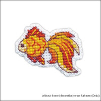 Oven counted cross stitch kit "Badge. fish", 4,5x3,5cm, DIY