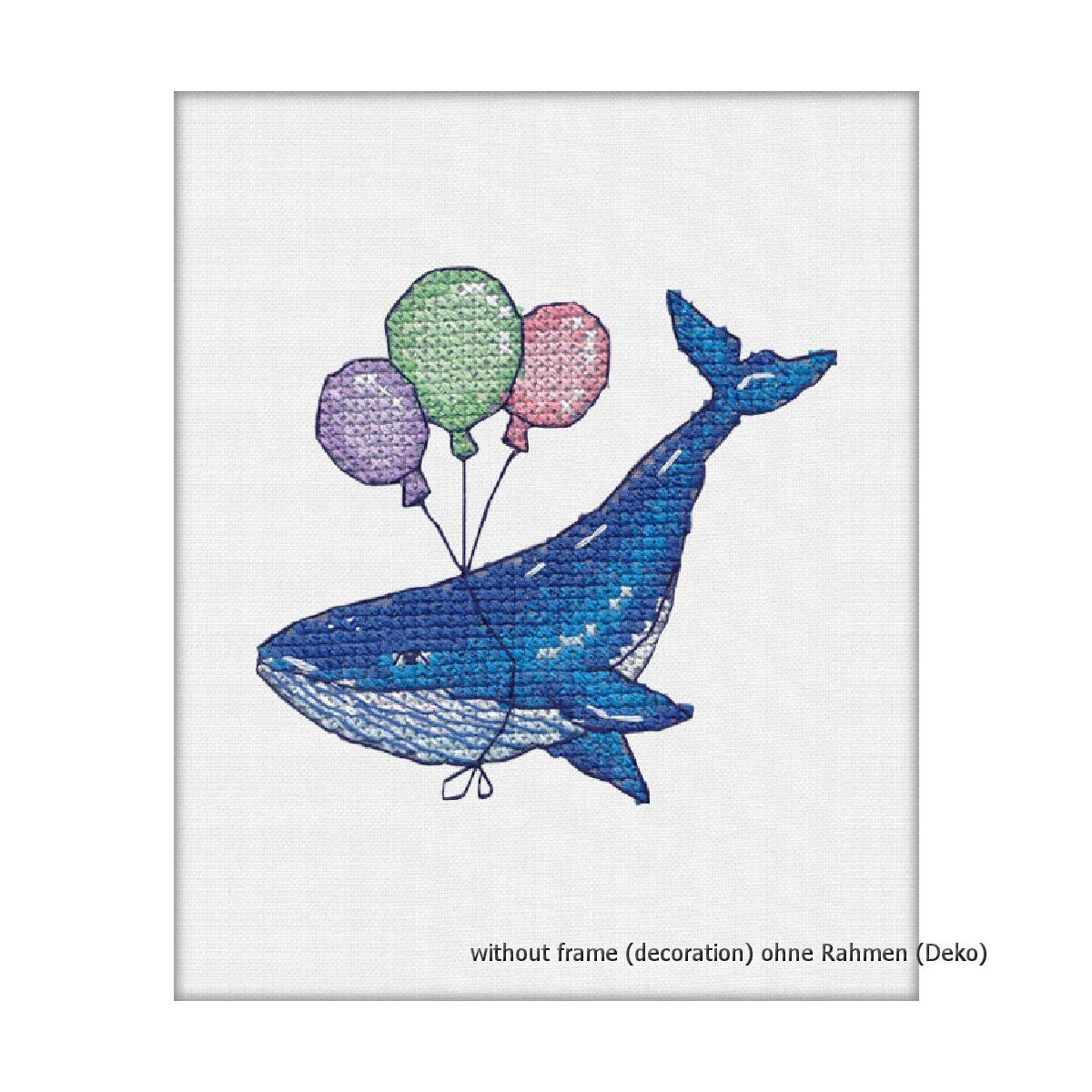 Oven counted cross stitch kit "Whale", 8x9cm, DIY