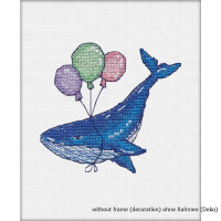 Oven counted cross stitch kit "Whale", 8x9cm, DIY