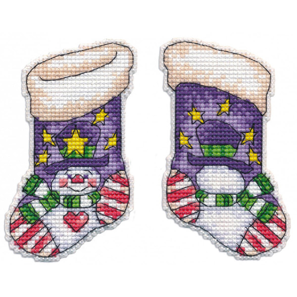 Oven counted cross stitch kit "Christmas bauble. Gaiters", 6x10cm, DIY