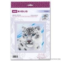 Riolis Set punto croce "Leopardo delle nevi", modello numerato, 30x30cm
