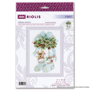 Riolis Counted cross stitch kit Bear, Cones and...