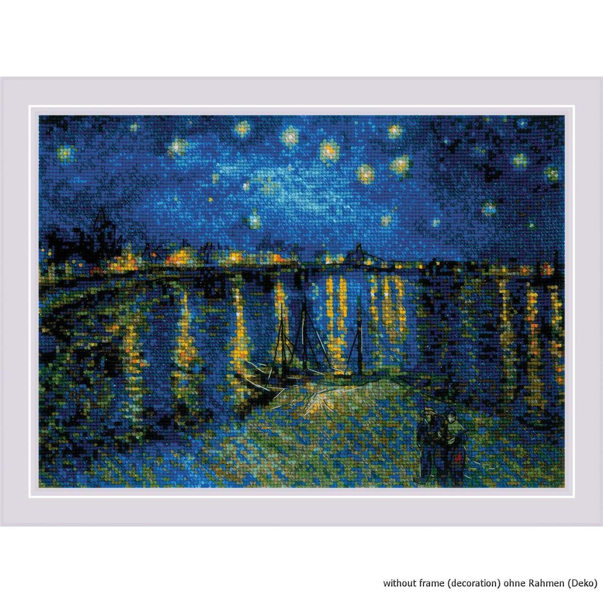 Riolis Counted cross stitch kit Starry Night Over the...
