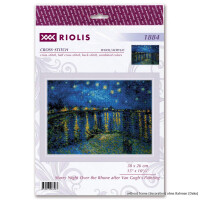 Riolis Conjunto de punto de cruz "Noche estrellada sobre el Ródano después de la pintura de Van Gogh", patrón numérico, 38x26cm