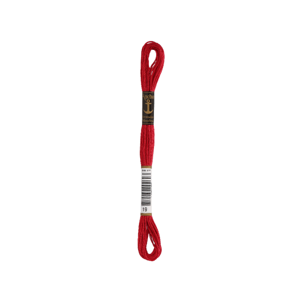 Anchor Sticktwist 8m, rojo chimenea, algodón, color 19, 6-hilos