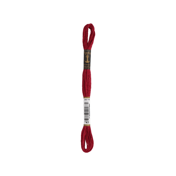 Anchor Sticktwist 8m, rubinrot, Baumwolle, Farbe 43, 6-fädig