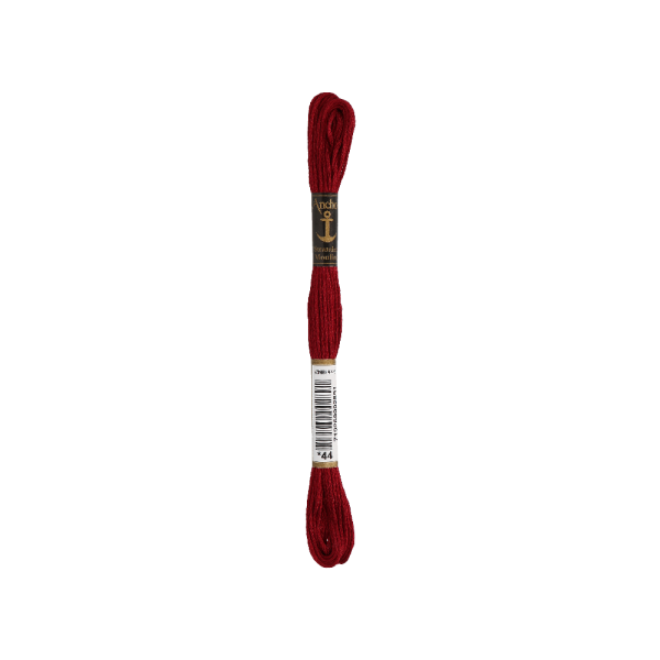 Anchor Bordado twist 8m, rojo rubí oscuro, algodón, color 44, 6 hilos
