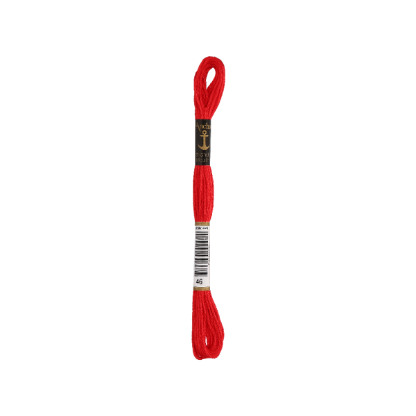 Anchor Sticktwist 8m, rot, Baumwolle, Farbe 46, 6-fädig