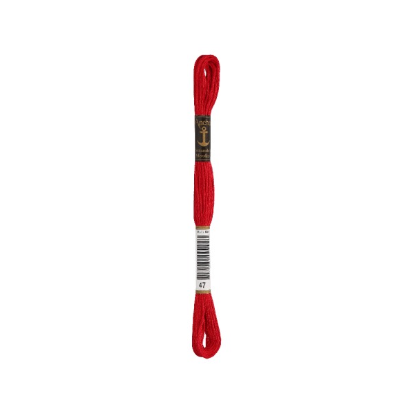 Anchor Sticktwist 8m, rojo cereza, algodón, color 47, 6-hilos