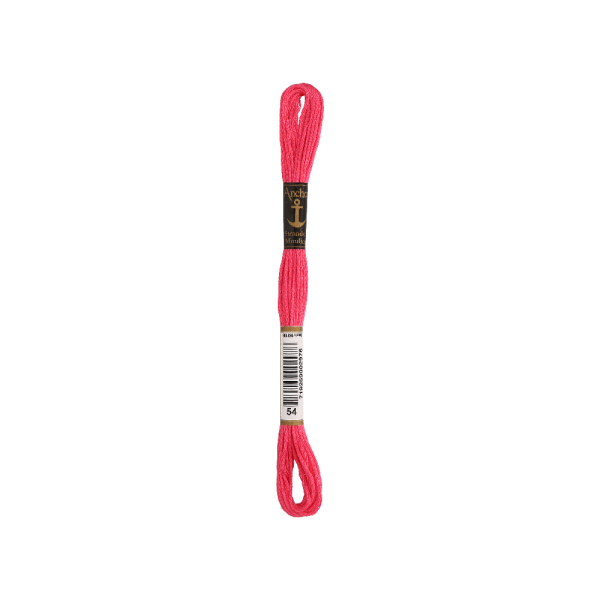Anchor Bordado twist 8m, rojo frambuesa, algodón, color 54, 6-hilos