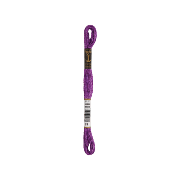 Anchor Torsade 8m, violet, coton, couleur 99, 6 fils