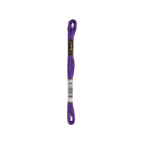 Anchor Bordado twist 8m, púrpura, algodón, color 111, 6-hilos