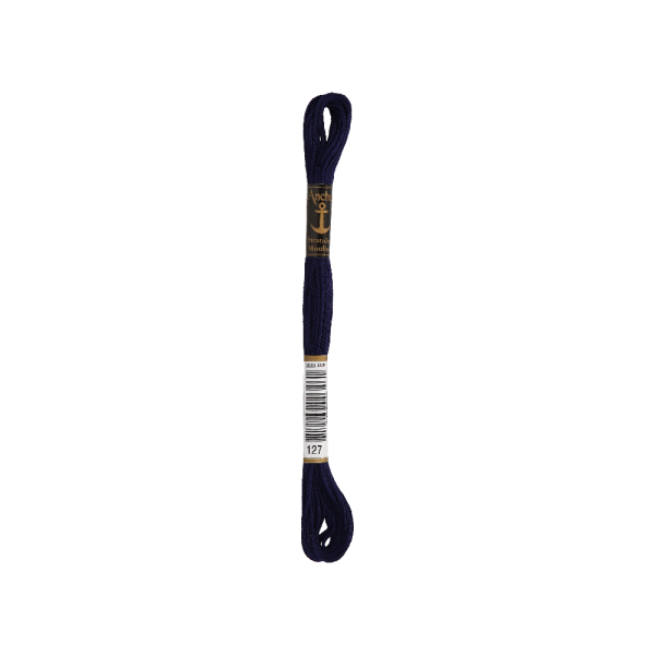 Anchor Sticktwist 8m, polarblau, Baumwolle, Farbe 127, 6-fädig